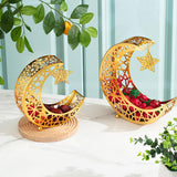 1 x RAW Customer Returns LOYIM 2pcs Golden Ramadan Moon Star Serving Trays Eid Mubarak Tray Muslim Star Moon Trays Islamic Dessert Plates Dessert Food Storage Containers for Party, 2 Sizes - RRP €45.72