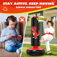 1 x RAW Customer Returns QPAU Punching Bag Children, 122 cm Inflatable Standing Punching Bag for 3-6 Children, Gifts for Boys and Girls, Punching Bag Standing Children s Set for Practice Karate, Taekwondo, MMA - RRP €39.29