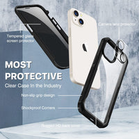 1 x RAW Customer Returns CENHUFO Privacy Case for iPhone 14 Plus, 360 Degree Cell Phone Case Protective Case with Built-in Privacy Tempered Glass Screen Protector and Camera Protection Shockproof Armored Case Anti Spy Cover Case - Black - RRP €18.99