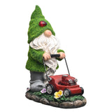 1 x RAW Customer Returns TERESA S COLLECTIONS Garden Decoration for Outdoors with Solar Lighting 22cm Waterproof Garden Gnome Figures with Lawnmower Made of Synthetic Resin Garden Gnomes for Outdoors Yard Lawn Balcony Gifts for Women - RRP €35.34