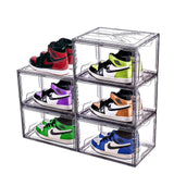 1 x RAW Customer Returns NUKied Shoe Boxes Stackable Transparent Set of 3 shoe boxes with door, sneaker box for men s and women s shoes, shoe storage box storage boxes for shoes, robust, durable, 43X29X14CM  - RRP €43.56