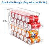 1 x RAW Customer Returns Puricon 2 Pack Can Holder Refrigerator Organizer with Lid for Canned Drinks, Stackable Plastic Can Dispenser Cans Can Holder Container Drinks Storage Box Kitchen Storage BPA Free - Medium - RRP €24.85