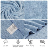 1 x RAW Customer Returns SEISSO bath towel, 2 pieces 90 x 160 cm large bath towel, super soft, highly absorbent and quick-drying bath towels, blue - RRP €29.57