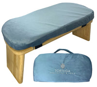 1 x RAW Customer Returns Tortuga - Meditation bench foldable with padded seat - Yoga stool cushion bamboo - Ergonomic - Complete set carrying bag, comfortable cushion - Improves posture blue  - RRP €59.9