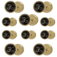 2 x Brand New ftiemlovde 20 noble dirndl buttons gold black for sewing on metal, golden traditional nightdress button coat large, eyelet buttons made of copper alloy blazer decorative buttons F20 18mm 23mm  - RRP €40.8