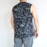 1 x Brand New NewL Men s Rainbow Reflective Mushroom Vest Fashion Tank Top Fluorescent Shirt Casual Nightwear L - RRP €27.6