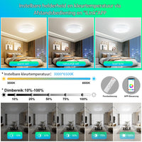 1 x RAW Customer Returns TOPBOS 30W LED ceiling light dimmable with Bluetooth speaker, remote control and APP control, LED ceiling lamp with RGB color change, adjustable for bedroom, living room, children s room - RRP €31.73