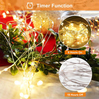 1 x RAW Customer Returns litogo Pack of 6 fairy lights battery, 5 m 50 LED fairy lights battery with timer and remote control 8 modes waterproof warm white fairy lights wire for indoor outdoor Christmas garden party wedding decoration - RRP €24.99