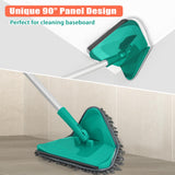 1 x RAW Customer Returns JEHONN Floor Mop with Long Handle 200CM, 3-In-1 Wall Mop with 6 Replacement Microfiber Chenille Pads for Ceiling, Painted Walls, Windows, Floor, Baseboard Green  - RRP €20.18