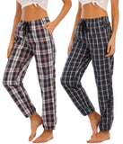 6 x Brand New MoFiz Women s Long Checked Pajama Bottoms Cotton Sleepwear Breathable Casual Pants 2 Pack-3604 XXL - RRP €181.44