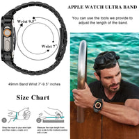 1 x RAW Customer Returns HASLFM Stainless Steel Apple Watch Bracelet with Case Compatible with Apple Watch Ultra Ultra 2 49 mm , Metal iWatch Band and Protective Case, Robust Replacement Band for Men 2023, Black - RRP €36.29