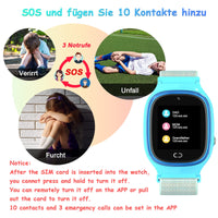 1 x RAW Customer Returns PTHTECHUS Kids GPS Smart Watch, Smartwatch Phone with GPS Tracker SOS Cellphone Touch Screen Pedometer Game Camera Voice Chat Alarm Clock Sports Watch for Boys Girls Student Christmas Gift - RRP €33.24