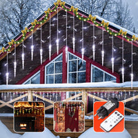 1 x RAW Customer Returns ZEWETO icicle fairy lights outdoor, 10m icicle fairy lights 360 LEDs IP44 waterproof 8 modes fairy lights for indoor outdoor Christmas party Christmas tree window balcony terrace - RRP €28.99