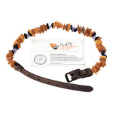 1 x Brand New BalticAmberLand Amber Necklace Dog Pet Collar made of Baltic Amber - Collar made of Amber and Amethyst for Dogs and Cats - against fleas and ticks 60-65cm  - RRP €24.9