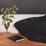 1 x RAW Customer Returns Blumtal Premium fitted sheet 90x200cm jersey box spring beds - OEKO-TEX certified bed sheet 90x200cm 100 cotton - fitted sheet 90x200 for box spring beds - 90x200 fitted sheet - black - RRP €18.14