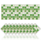 1 x RAW Customer Returns Cendray 20 pieces tile stickers oil-proof waterproof PVC self-adhesive decoration mosaic style kitchen bathroom tile stickers 20 x 20 cm, green  - RRP €20.99