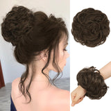 2 x Brand New RUWISS Messy Bun Hairpieces Hair Bun Scrunchies Extension Curly Wavy Messy Synthetic Bun Updo Hairpiece for Women Golden Brown  - RRP €19.78