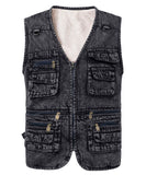 16 x Brand New KTWOLEN Men s Denim Gilet Winter Warm Fleece Vest Casual Outdoor Body Warmer Sleeveless Jacket Denim Vest with Pockets, C-Charcoal Fleece, XL - RRP €441.6