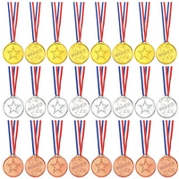 1 x RAW Customer Returns FEPITO 36 Pieces Winner Medals Children Plastic Gold Medals Silver Medals and Bronze Medals for Children Parties Decorations and Sports Awards - RRP €20.1