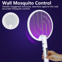 1 x RAW Customer Returns Electric Fly Swatter, Insect Killer 3000V, Rechargeable USB Fly Catcher Zapper, 180 Foldable Practical Electric Mosquito Swatter, Double Layers Mesh Protection - RRP €19.99