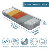 1 x RAW Customer Returns Underbed chest of drawers 2 pieces, large underbed storage bag, foldable storage clothes storage with removable divider and base support, organizer storage container for blankets clothes, gray - RRP €26.99