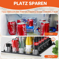 1 x RAW Customer Returns FUNYKICH Automatic Refrigerator Organizer Cans, Can Organizer Can Holder Can Dispenser Refrigerator Storage ABS for Drinks Beer Soda 330ml 440ml 500ml 600ml Storage Space 25 Cans  - RRP €37.3