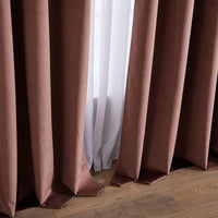 1 x Brand New EMEMA Pack of 2 100 opaque blackout curtains, velvet curtains with eyelets, thermal curtain, eyelet curtain, blackout curtains for bedroom, living room, 140 x 175 cm, rubber powder - RRP €42.66