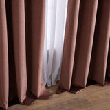 1 x Brand New EMEMA Pack of 2 100 opaque blackout curtains, velvet curtains with eyelets, thermal curtain, eyelet curtain, blackout curtains for bedroom, living room, 140 x 225 cm, rubber powder - RRP €47.34