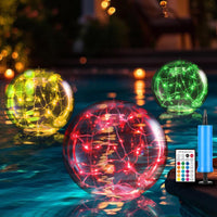 1 x RAW Customer Returns Heimthal Solar Pool Lighting 16 Color Floating Lamps, up to 37cm pond decoration for outdoors IP68 LED balls garden solar pond lighting 2pcs RBG - RRP €38.3