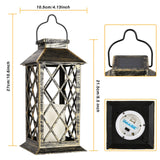 4 x RAW Customer Returns Solar LED Garden Lantern with Flickering Candle 10.5 x 10.5 x 21.5cm Solar Hanging Lamp for Outdoor Garden Balcony - RRP €79.96