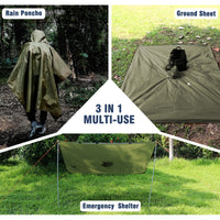 1 x RAW Customer Returns Anyoo Lightweight Waterproof Rain Jacket Reusable Ripstop Breathable Multi-Purpose Raincoat with Hood Foldable Protective Blanket Shelter Tarp Ideal for Outdoor Camping Hiking Fishing - RRP €20.16