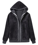 1 x RAW Customer Returns LLdress hoodie women s hoodie fleece jacket with zipper hood woman sweatshirt basic hooded jacket casual sweatjack plush jacket fleece sweater for spring autumn dark gray S - RRP €40.33