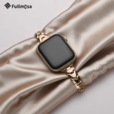 1 x RAW Customer Returns Fullmosa Metal Bracelet Compatible Apple Watch Strap SE 40mm 41mm 38mm for Women, Glitter Slim Snake Bracelet for iWatch SE Series 9 8 7 6 5 4 3 2 1, Rose Gold - RRP €26.99