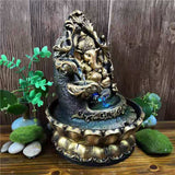 1 x RAW Customer Returns Ganesha Statues Water Fountain Indoor, Elephant Buddah Statute Tabletop Fountain with Roller Ball, Zen Fountain for Home Office Bedroom Desk Decoration Style 2  - RRP €40.33