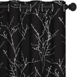 1 x RAW Customer Returns Deconovo Curtains Eyelet Curtains Blackout Curtains Children s Room Curtains for the Children s Room Noise Protection Curtain with Tree Branch Pattern, 260 x 140 cm Height x Width , Black, Set of 2 - RRP €26.56