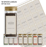 2 x RAW Customer Returns 26 spice labels - modern classy - German-language labels - 32x57mm - gold and beige - waterproof, wipeable self-adhesive - stickers for spice jars, cans and shelves - RRP €26.02