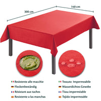 1 x RAW Customer Returns Tablecloth Outdoor Washable 140x300 Red Garden Tablecloth Tablecloths Weatherproof Oilcloth Tablecloth Table Cloth Made in Italy for Outdoor Use Tablecloth - RRP €20.99