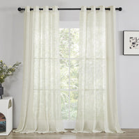 1 x RAW Customer Returns Deconovo voile curtains with eyelets, semi-transparent decorative curtains for the living room, linen look, airy curtains for the living room, decorative eyelet curtains, 245 x 140 cm height x width , light grey - RRP €29.74