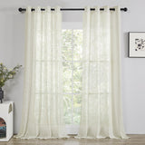 1 x RAW Customer Returns Deconovo voile curtains with eyelets, semi-transparent decorative curtains for the living room, linen look, airy curtains for the living room, decorative eyelet curtains, 245 x 140 cm height x width , light grey - RRP €29.74