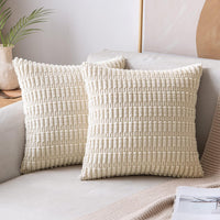 1 x RAW Customer Returns MIULEE Corduroy Cushion Cover Decorative Pillowcases Cushion Cover Modern Sofa Cushions Throw Pillows Decorative Pillows Couch Cushions Soft for Sofa Living Room Bedroom Set of 2 50 x 50 cm Black - RRP €19.86