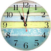 1 x RAW Customer Returns Outpicker Wooden Wall Clock, 12 inch 30 cm, Rustic Style, Non Ticking, Silent Wall Clock for Kitchen, Living Room, Kids Room, Office, Cafe Type 2  - RRP €22.8