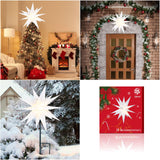 1 x RAW Customer Returns Qijieda 3D Christmas Star Illuminated Outdoor Battery with Timer - 58cm LED Christmas Star for Windows, Advent Star for Decorating Courtyard, Balcony and Garden 58cm, White  - RRP €31.99