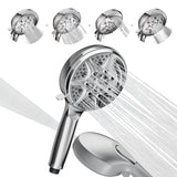 1 x RAW Customer Returns SparkPod 5 Inch 9 Spray Setting Shower Head - Handheld High Pressure Jet with On Off Switch, Pause and Waterfall Setting- Premium ABS Removable Handheld Shower Head Handheld Only, Polished Chrome  - RRP €22.95