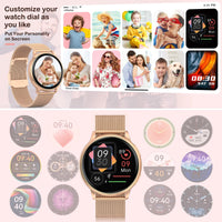 1 x RAW Customer Returns Smartwatch for women, 1.32 inch touchscreen wristwatch with Bluetooth call, IP67 waterproof fitness tracker with sleep monitor, heart rate monitor, blood pressure, music control, pedometer sports watch for Android iOS - RRP €59.99