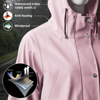 1 x RAW Customer Returns UNIQUEBELLA Upgrade Women s Rain Jacket Waterproof Raincoat Windproof Weatherproof Transition Jacket With Hood Coat Jacket Outdoor - RRP €55.99