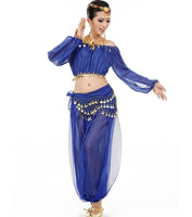 1 x RAW Customer Returns Astage Women Belly Dance Suit Costume Active Wear Waist Belt Sets Royal Blue - RRP €31.25