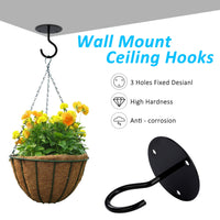 1 x RAW Customer Returns MaoXinTek Ceiling Hooks for Hanging Plants, Wall Mount, Screw Mount Top Wall Hooks, Screw Hooks for Hanging Birdhouses, Lanterns, Wind Chimes, Planters Black  - RRP €10.07