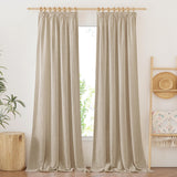 1 x RAW Customer Returns PONY DANCE Linen Curtain with Ruffle Tape Living Room Curtains Linen Set of 2 H 245 x W 140 cm Linen Curtains Semi-Transparent Curtains Boho Curtains Linen Look Ruffle Tape, Khaki - RRP €37.26