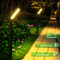 1 x RAW Customer Returns JSOT Solar Path Lights 2 Pack Solar Outdoor Garden Lamp Waterproof and Bright Landscape Lighting Outdoor Decoration for Yard, Patio, Road - RRP €27.99