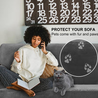 1 x RAW Customer Returns Ystyle Sofa Cover Velvet 4 Seater, Stretch Sofa Cover, Sofa Protector Non-Slip, Elastic Sofa Cover, Sofa Cover with Armrests, Cover Sofa Sofa Protector Cat Couch Protector Sofa Blankets, Grey - RRP €39.66